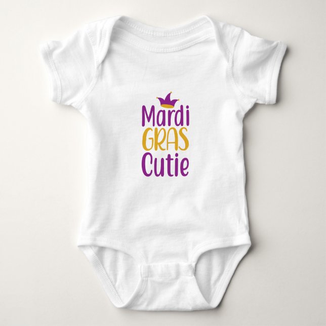 Mardi Gras Süsse Baby Bodysuit Strampler (Vorderseite)