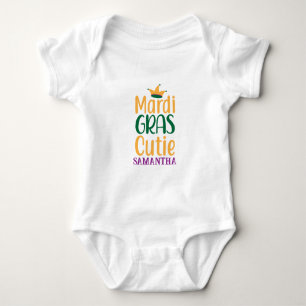 Mardi Gras Süße Personalisierter Baby-Bodyanzug Baby Strampler