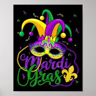 Mardi Gras T-Shirt für Frauen Kinder Männer Beads Poster