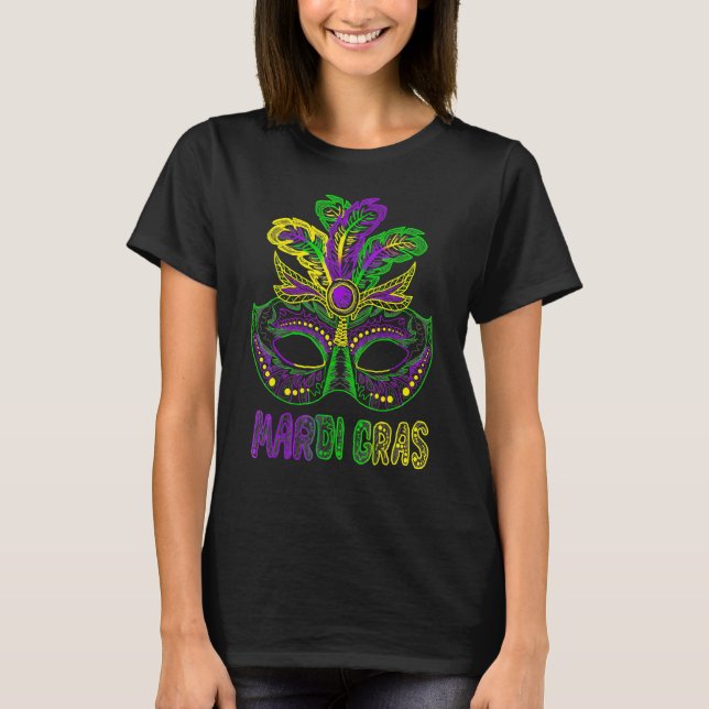 Mardi Gras T Shirt Mardi Gras 2023 Beads Mask Feat (Vorderseite)