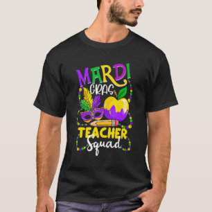 Mardi Gras Teacher Squad Masquerade Festival T-Shirt