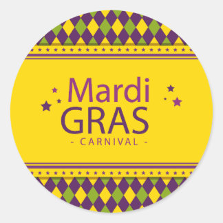Mardi-Gras-Thema Runder Aufkleber