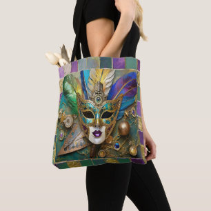 Mardi Gras Third Eye Gold Keramik-Federmaske