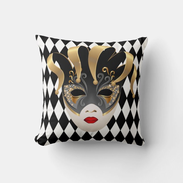 Mardi Gras Throw Pillow Kissen (Vorderseite)