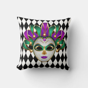 Mardi Gras Throw Pillow Kissen
