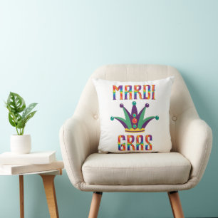 Mardi Gras Throw Pillow Kissen