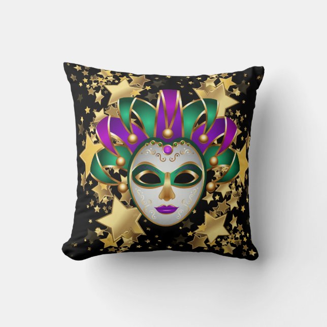 Mardi Gras Throw Pillow Kissen (Vorderseite)