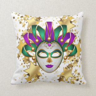 Mardi Gras Throw Pillow Kissen