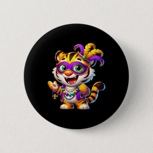 Mardi Gras Tiger Kostüm Party New Orleans Button