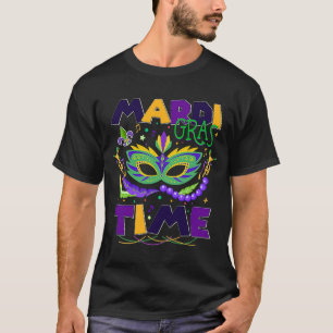 Mardi Gras Time Feathered Krewes Mask Mardi Gras T-Shirt