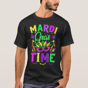 Mardi Gras Time Feathered Krewes Mask Mardi Gras T-Shirt