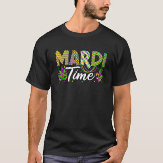 Mardi Gras Time Mask Mardi Gras Party Parade Fest T-Shirt