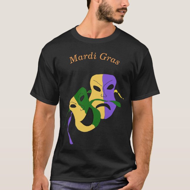 Mardi Gras Tragedy Comedy Mask T-Shirt (Vorderseite)