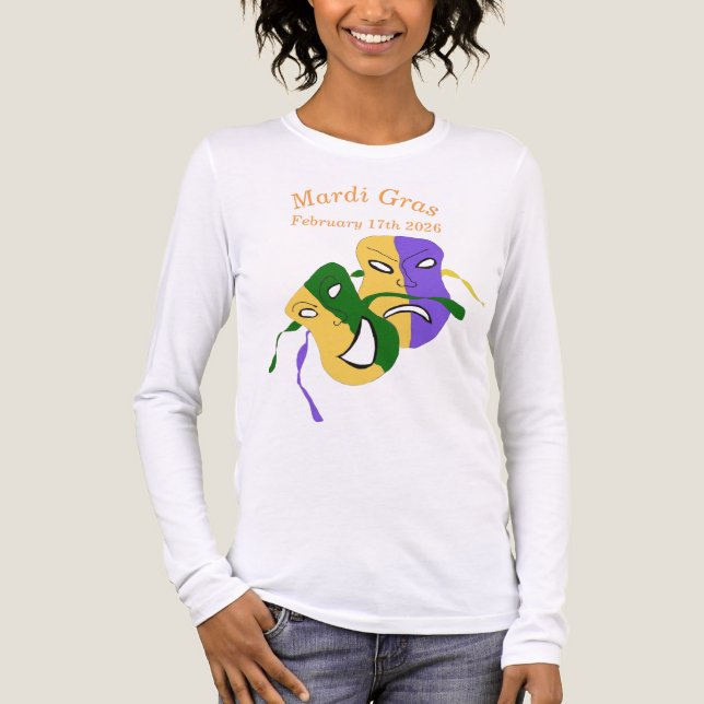 Mardi Gras Tragedy Comedy Mask Tri-Blend Shirt (Vorderseite)