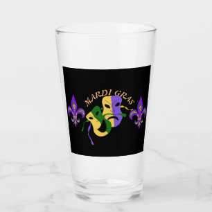 Mardi Gras Tragisch, Comic Maske farbenfroh Glas