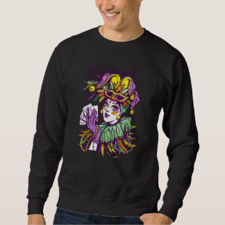 Mardi Gras Traubenmaske Frau Chester Kopf Sweatshirt