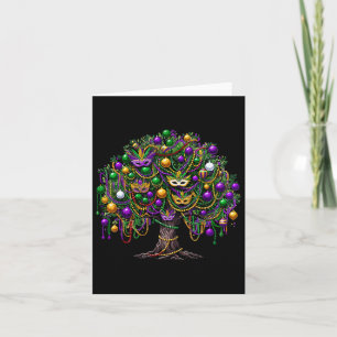 Mardi Gras Tree Beads New Orleans Festival Moon an Karte
