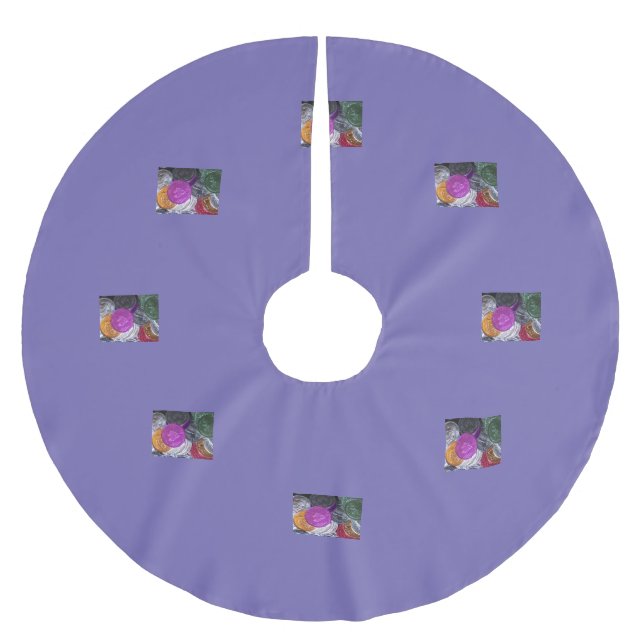 Mardi Gras Tree Skirt Polyester Weihnachtsbaumdecke (Vorderseite)