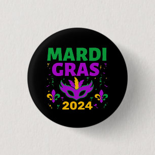 Mardi Gras Trucker Hat Button