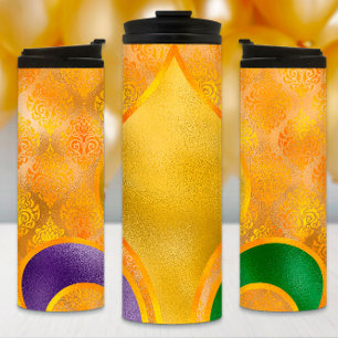 Mardi Gras Tumbler, Goldene Lilie Thermosbecher