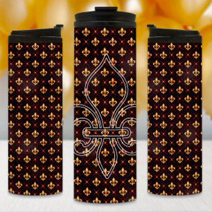 Mardi Gras Tumbler, Mardi Gras Lilie Thermosbecher