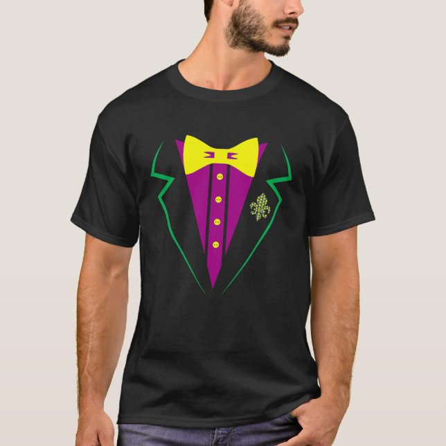Mardi Gras Tux Party Celebration Costume  NOLA T-Shirt (Vorderseite)