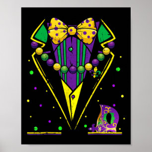 Mardi Gras Tuxedo Vest Party Anzug Parco delle cam Poster
