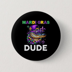 Mardi Gras Typ Alligator Mardigator Crocodile Kid Button