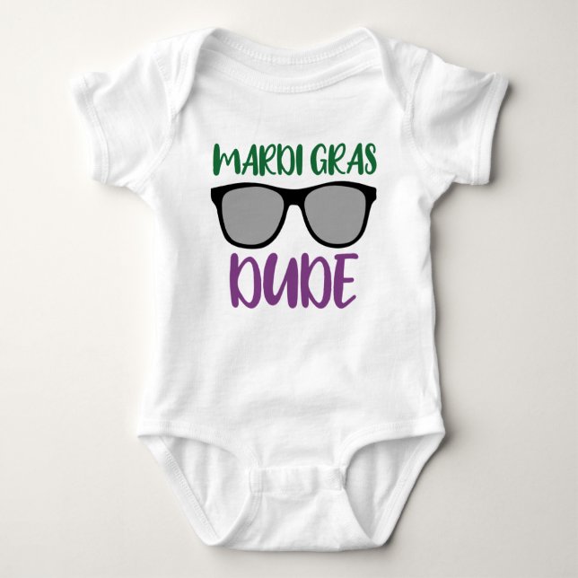 Mardi Gras Typ // Fun Niedlich Mardi Gras Carnival Baby Strampler (Vorderseite)