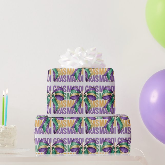 Mardi Gras und Bows Geschenkpapier (Partygeschenke)