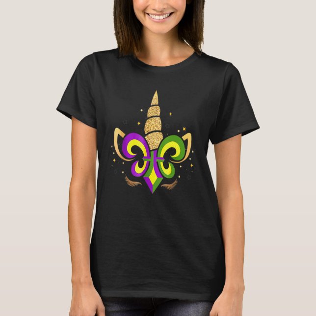 Mardi Gras Unicorn Party Kostüm Bekleidung Männer  T-Shirt (Vorderseite)
