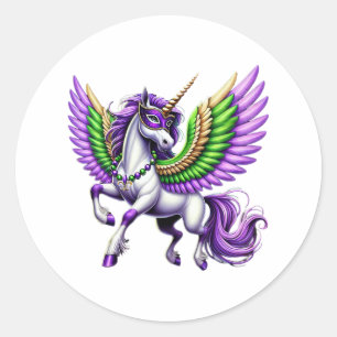 Mardi Gras Unicorn Ristorante da Valentino Runder Aufkleber