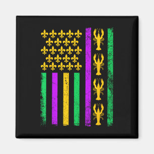 Mardi Gras US-amerikanische Flagge Crawfish Männer Magnet