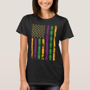 Mardi Gras US-amerikanische Flagge mit Languste Ne T-Shirt