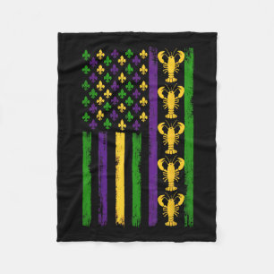 Mardi Gras US-amerikanische Flagge mit Languste un Fleecedecke