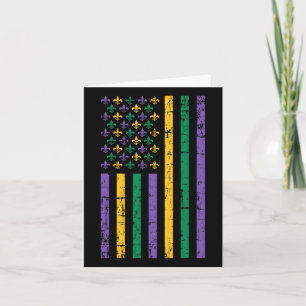 Mardi Gras Us Flag Karte