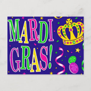 MARDI GRAS VALENTINES FEIERTAGSPOSTKARTE