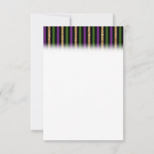 Mardi Gras Vertikale Linien Golden Glitter NOLA Save The Date