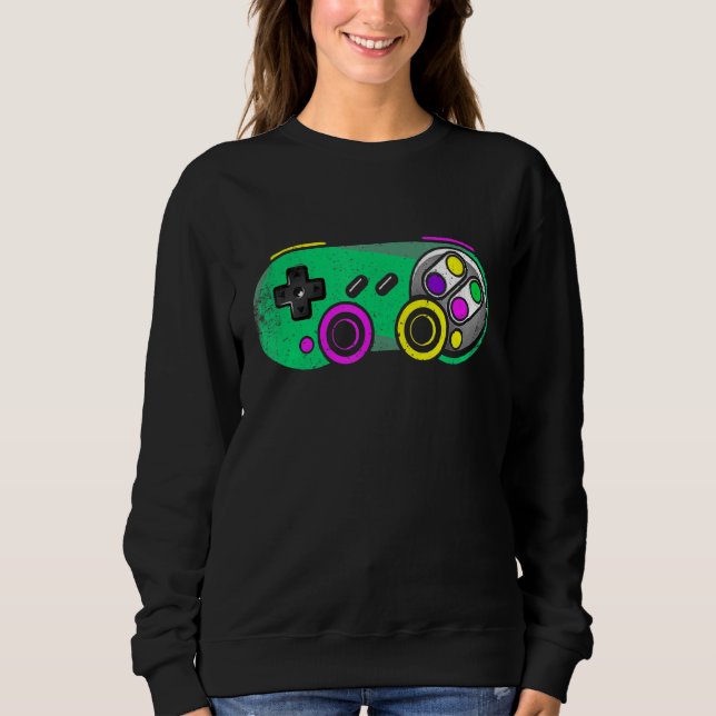 Mardi Gras Video Game Apparel Festival Party Costu Sweatshirt (Vorderseite)