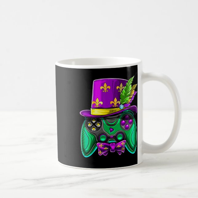Mardi Gras Video Game Controller Jester Hat Costum Kaffeetasse (Rechts)