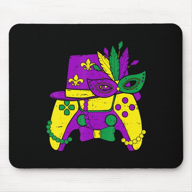 Mardi Gras Video Game Controller Jester Hat Costum Mousepad (Vorne)