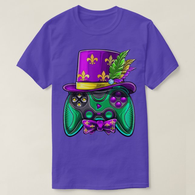 Mardi Gras Video Game Controller Jester Hat Costum T-Shirt (Design vorne)