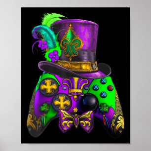 Mardi Gras Videospiel-Controller E-Sport für Kinde Poster