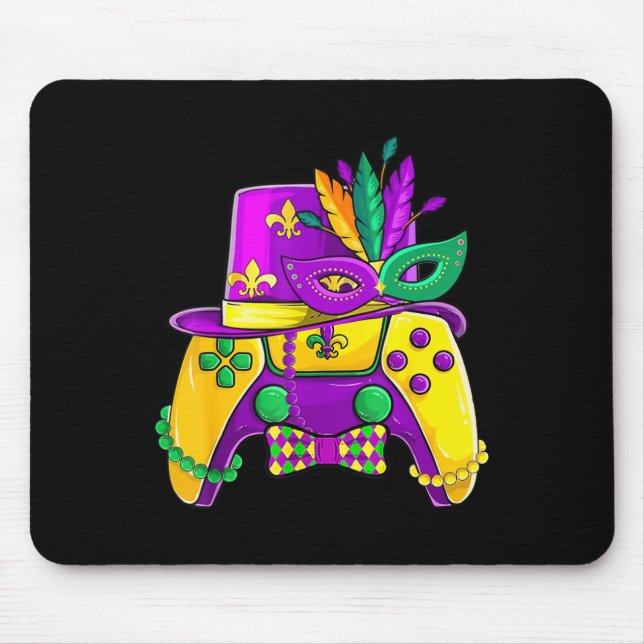 Mardi Gras Videospiel-Controller-Jesterhut-Kostüm Mousepad (Vorne)