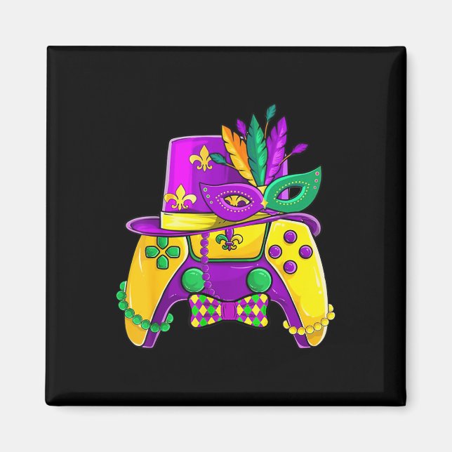 Mardi Gras Videospiel-Controller-Narrenhut-Kostüm Magnet (Vorne)