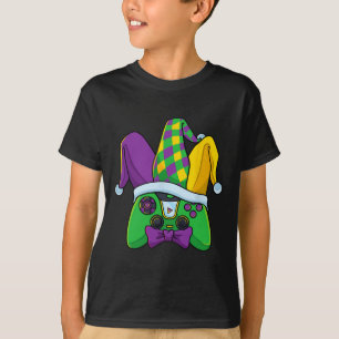 Mardi Gras Videospiel-Controller-Narrenhut-Kostüm T-Shirt