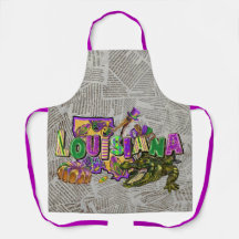 Mardi Gras Vintag Newspaper King Cake Alligator