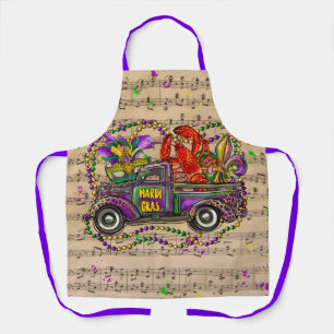 Mardi Gras Vintag Truck Krakfisch Lilie Apr Schürze