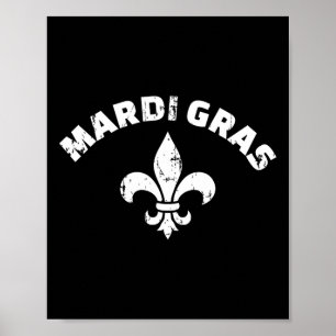 Mardi Gras Vintage Fleur de Lis Poster
