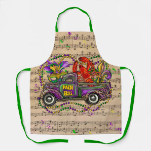 Mardi Gras Vintage-LKW Crawfish Fleur De Lis Schürze